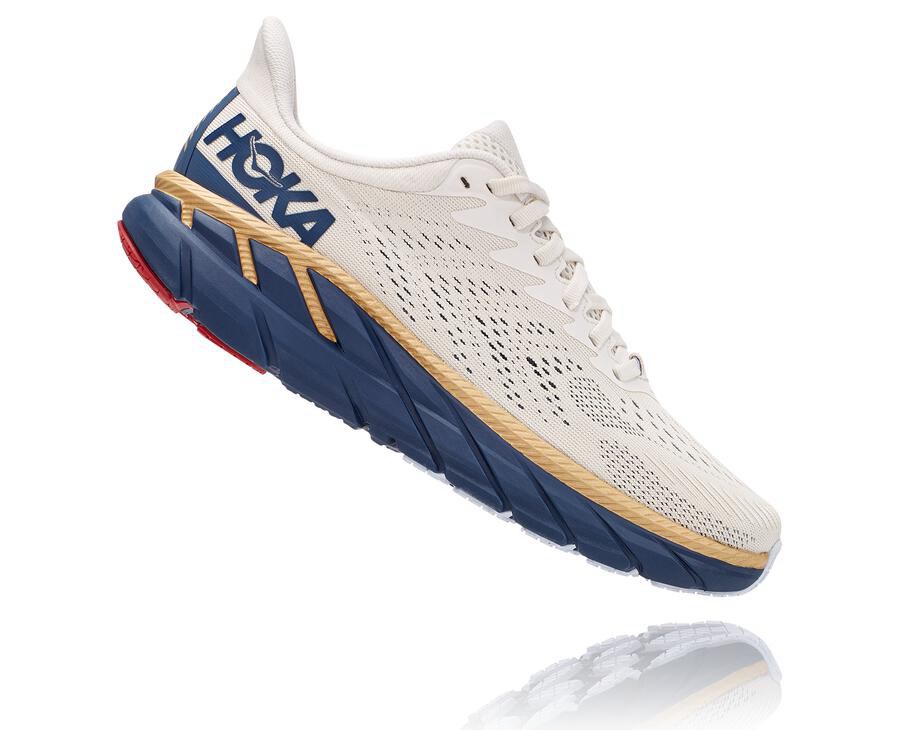 Tenis Hoka One One Mujer Blancos/Azules - Clifton 7 - HPTE35684